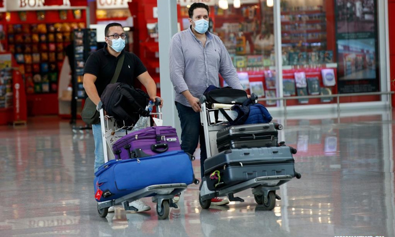 Passengers arrive at the International Airport of Algiers, Algeria, on June 1, 2021. Algeria on Tuesday partially reopened air travel for the first time. Algeria started closing its borders from March 2020 in order to halt the spread of COVID-19.(Photo: Xinhua)