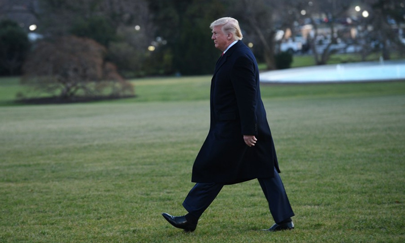 U.S. President Donald Trump leaves the White House in Washington D.C. Dec. 18, 2019.(Photo: Xinhua)