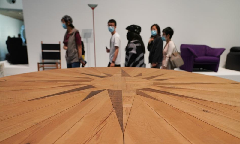 People visit an exhibition in Tsinghua University Art Museum in Beijing, capital of China, June 3, 2021. Displaying a total of 158 modern designs, the exhibition named 100 Years of Design History: The Biagetti-Koenig Collection is held in Tsinghua University Art Museum. The exhibition will last until August 25.Photo: Xinhua