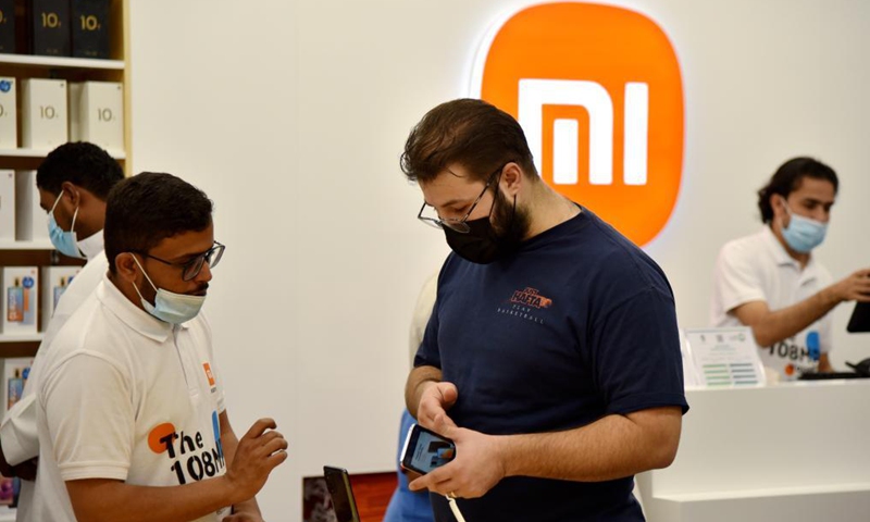 Photo taken on June 4, 2021 shows the interior of the Mi-store in the Electron Commercial Center in Riyadh, Saudi Arabia. China's tech company Xiaomi, known for its smartphones, opened its first Mi-store in Saudi Arabia on Thursday.Photo:Xinhua