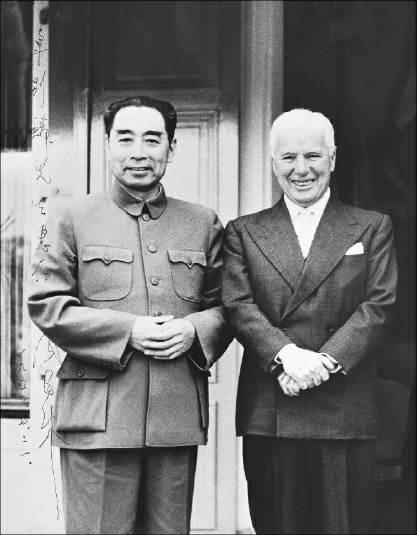 Premier Zhou Enlai and Charlie Chaplin