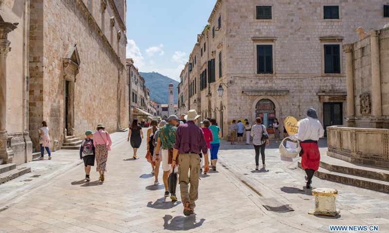 Tourists visit the Old Town of Dubrovnik in Dubrovnik, southern Croatia, June 8, 2021.(Photo: Xinhua)