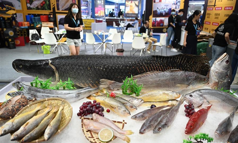 People visit the China (Fuzhou) International Seafood & Fisheries Expo held in Fuzhou, capital of southeast China's Fujian Province, Sept. 4, 2020. Photo: Xinhua