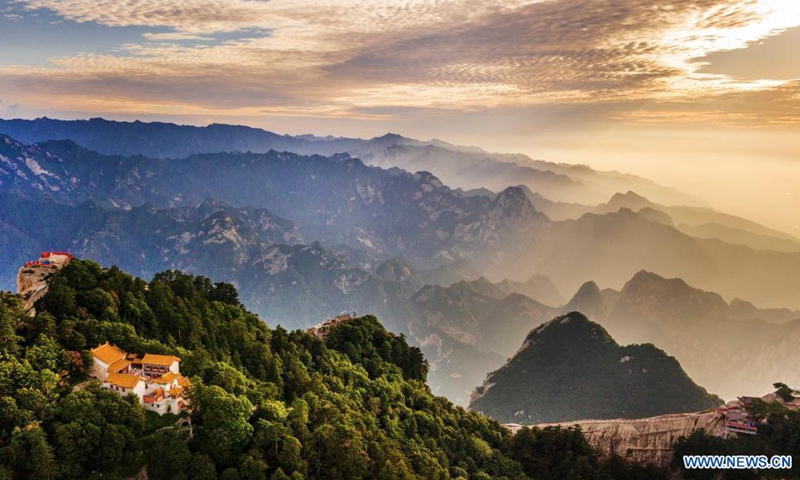 Aerial photo taken on June 19, 2021 shows the scenery of Mount Huashan in northwest China's Shaanxi Province.(Photo: Xinhua)
