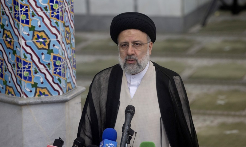 Ebrahim Raisi speaks after casting his ballot at a polling station in Tehran, Iran, June 18, 2021.(Photo: Xinhua)