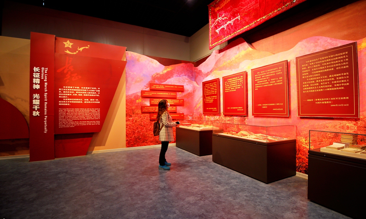 A tourist visits the Yan'an Revolutionary Memorial Hall. Photo: IC  