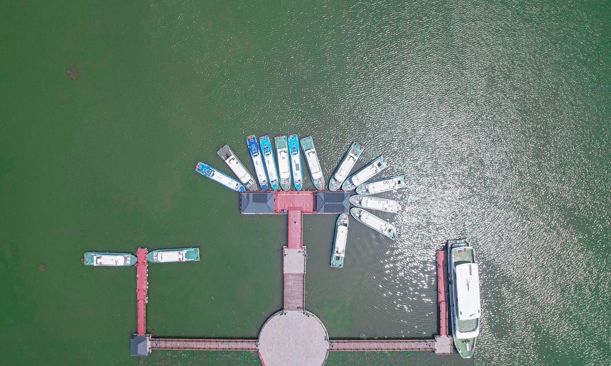 The port of the Nanyang island on the Weishan Lake. Photo: Yang Ruoyu/GT