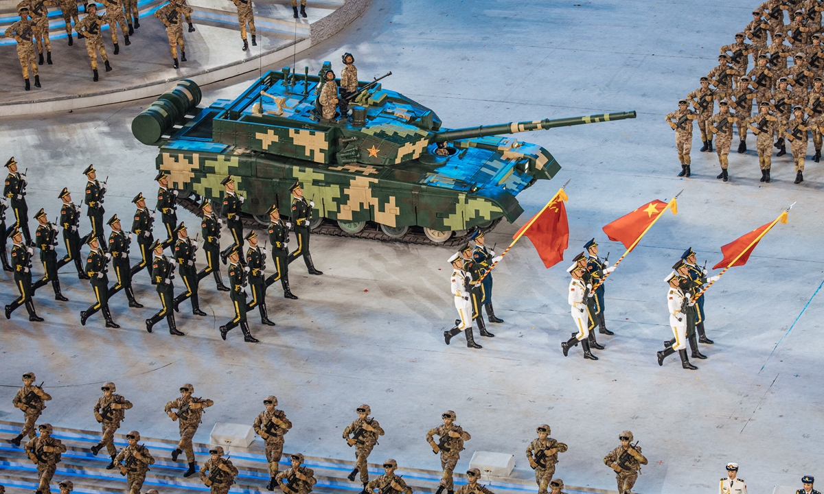The guards of honor display the high spirit of the PLA. Photo: Li Hao/GT