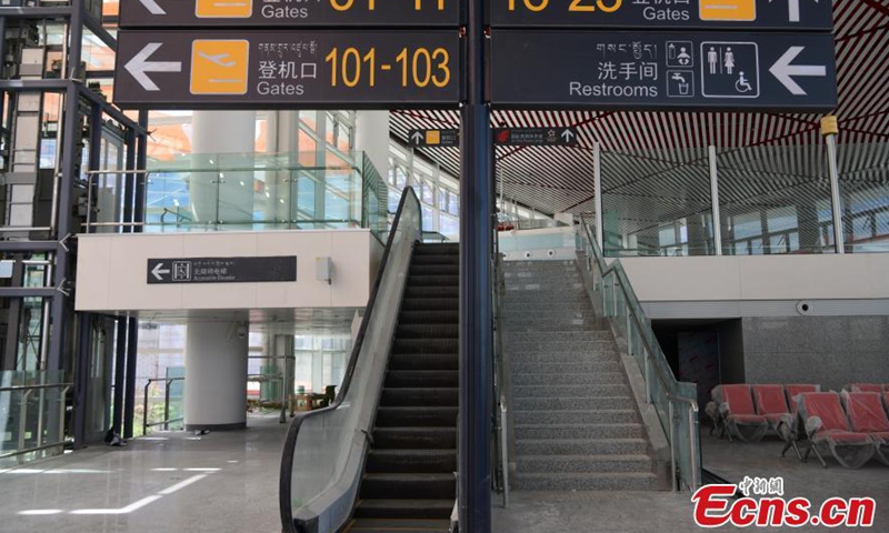 Photo taken on June 30, 2021 shows the indicators inside the T3 terminal of Gonggar Airport in Lhasa, China's Tibet Autonomous Region.Photo:China News Service