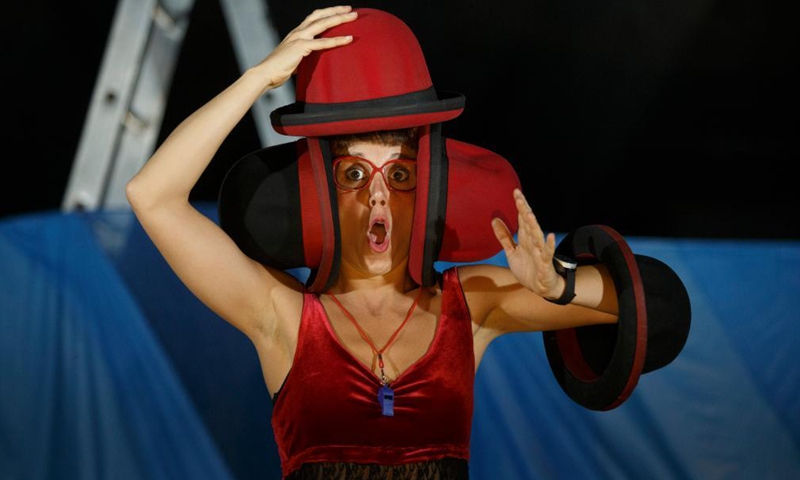 An artist performs during the 2021 Ana Desetnica International Street Theatre Festival in Ljubljana, Slovenia, June 30, 2021. Photo:Xinhua