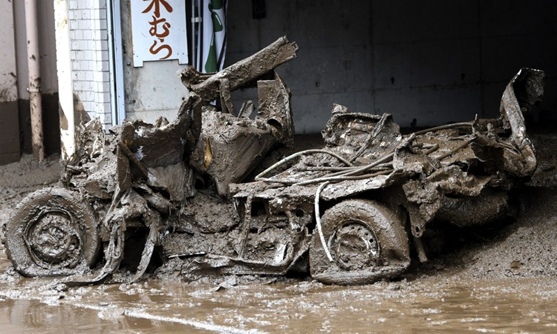 Debris is seen after a massive mudslide in Atami city in Shizuoka prefecture, Japan on July 4, 2021.(Photo: Xinhua)