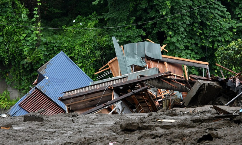 Debris is seen after a massive mudslide in Atami city in Shizuoka prefecture, Japan on July 4, 2021.(Photo: Xinhua)
