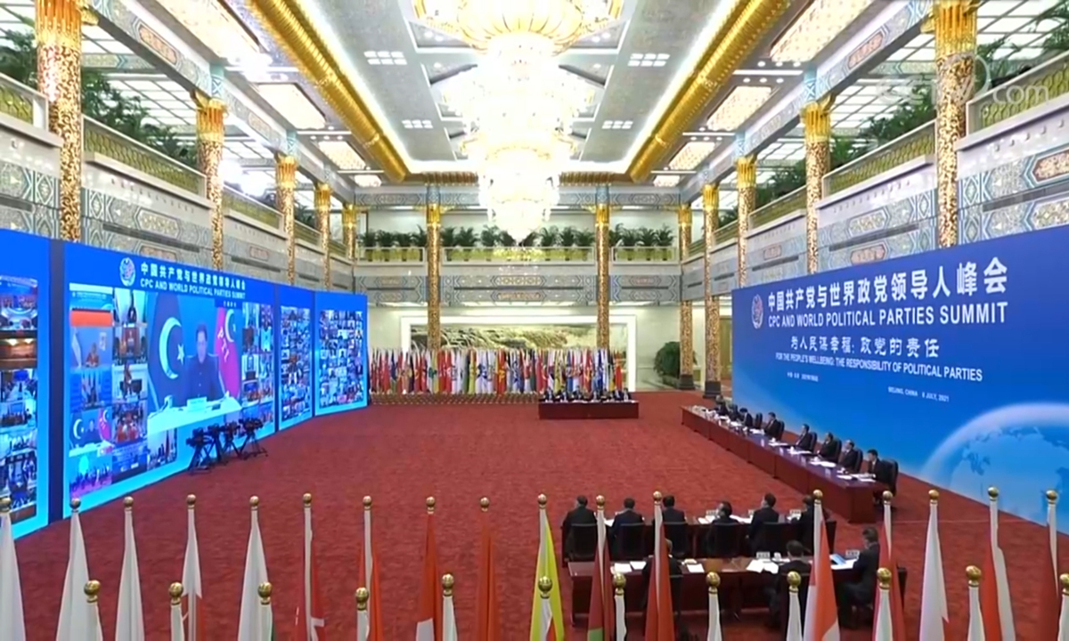 The CPC (Communist Party of China) and World Political Parties Summit has been held on Tuesday. Xi Jinping, general secretary of the CPC Central Committee and Chinese president, attended the summit and delivered a keynote speech via video links in Beijing. Photo: screenshot from Xinhua footage