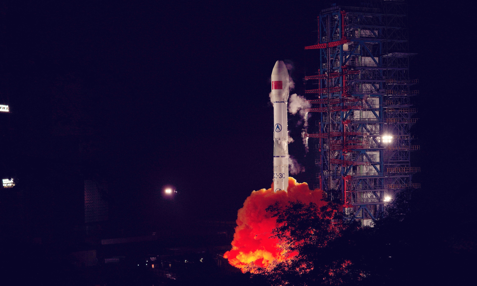 China launches the Tianlian-1 05 into a preset orbit via a Long March-3C carrier rocket. Photo: Guo Wenbin