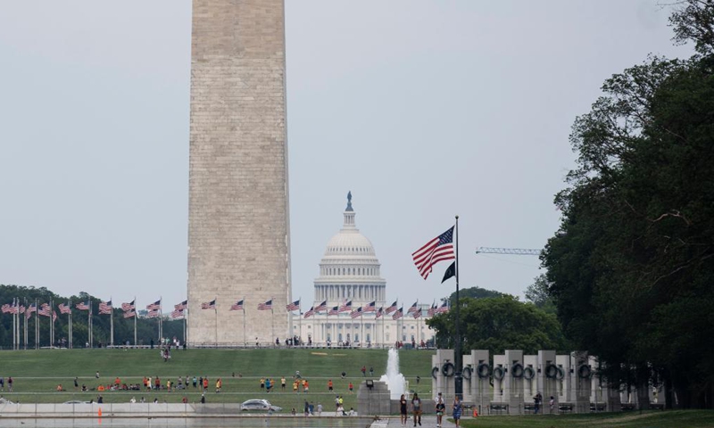 Photo taken on July 7, 2021 shows the US Capitol building in Washington, D.C., the United States. The highly transmissible Delta variant has overtaken the Alpha variant to become the dominant variant in the United States, according to new estimates from the US Centers for Disease Control and Prevention (CDC).(Photo:Xinhua)