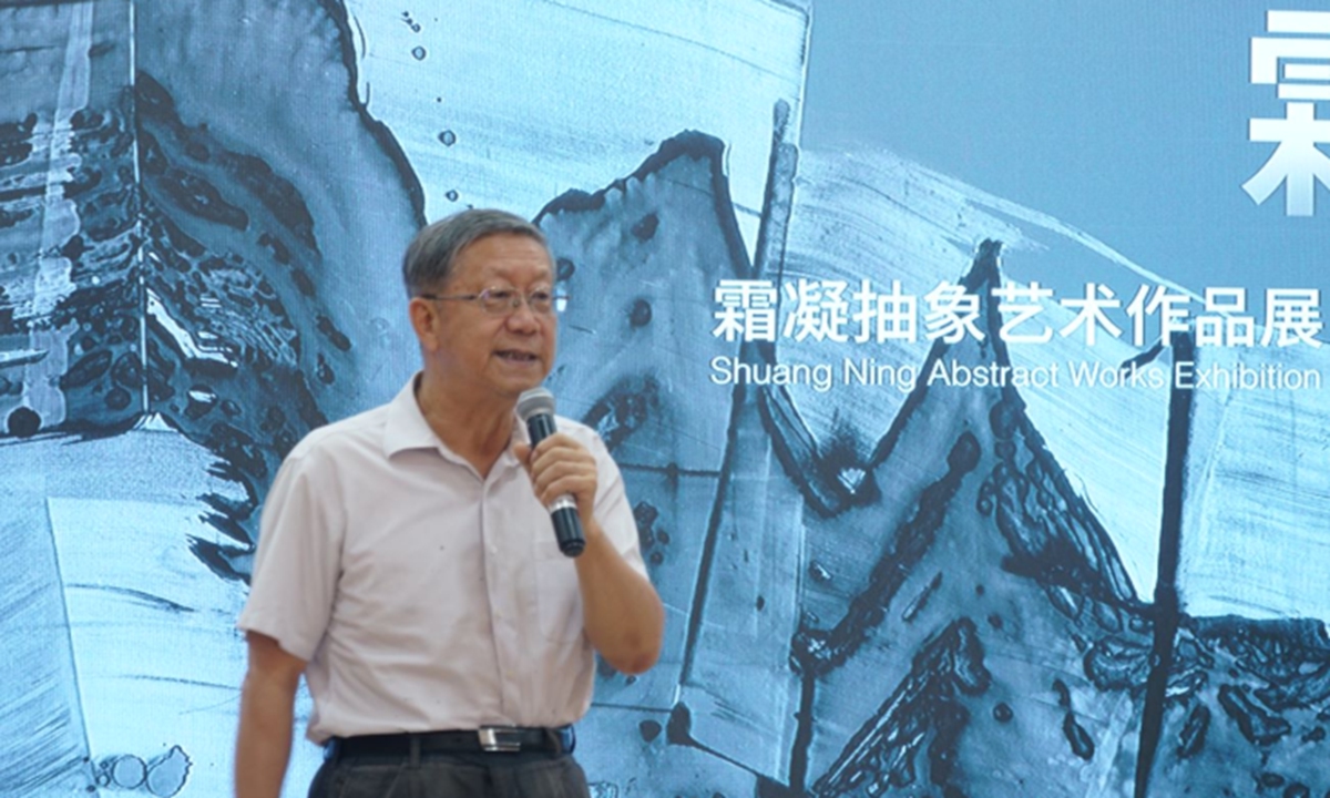 Artist Shuangning at the abstract exhibition Photo: Courtesy for the exhibition 