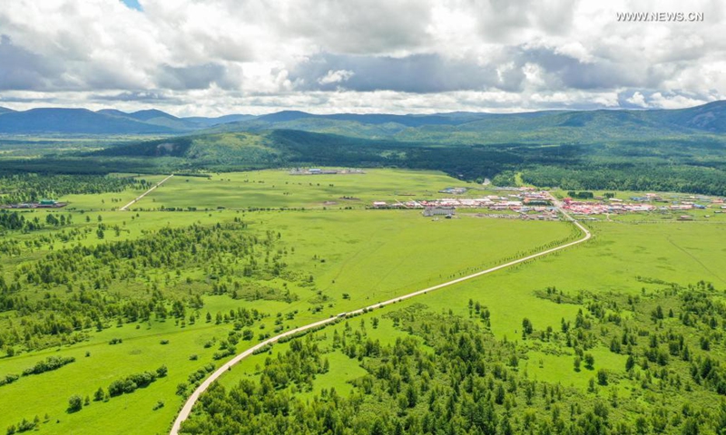 Aerial photo taken on July 14, 2021 shows a view of the Arxan National Forest Park, north China's Inner Mongolia Autonomous Region. (Xinhua)