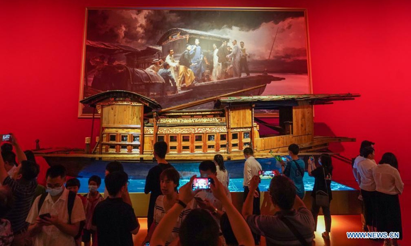 People visit the Museum of the Communist Party of China (CPC) in Beijing, capital of China, July 15, 2021. Located in the Chaoyang District of Beijing, the Museum of the CPC opens to the public from July 15 and accepts online appointments for free visits from 9 a.m. to 5 p.m.Photo:Xinhua