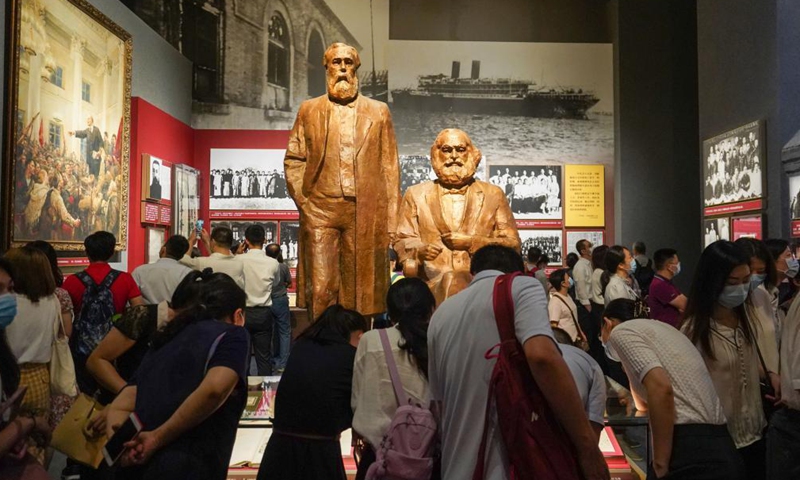 People visit the Museum of the Communist Party of China (CPC) in Beijing, capital of China, July 15, 2021. Located in the Chaoyang District of Beijing, the Museum of the CPC opens to the public from July 15 and accepts online appointments for free visits from 9 a.m. to 5 p.m.Photo:Xinhua