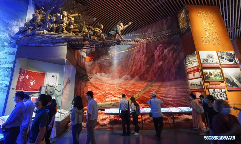 People visit the Museum of the Communist Party of China (CPC) in Beijing, capital of China, July 15, 2021. Located in the Chaoyang District of Beijing, the Museum of the CPC opens to the public from July 15 and accepts online appointments for free visits from 9 a.m. to 5 p.m.Photo:Xinhua