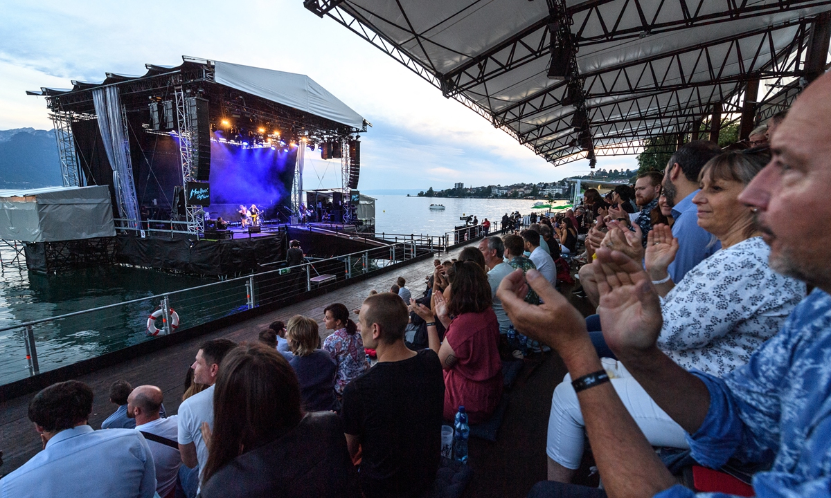 French singer-songwriter Woodkid performs on the Lake Stage during the Montreux Jazz Festival on July 2 in Montreux, Switzerland.  Photos: AFP