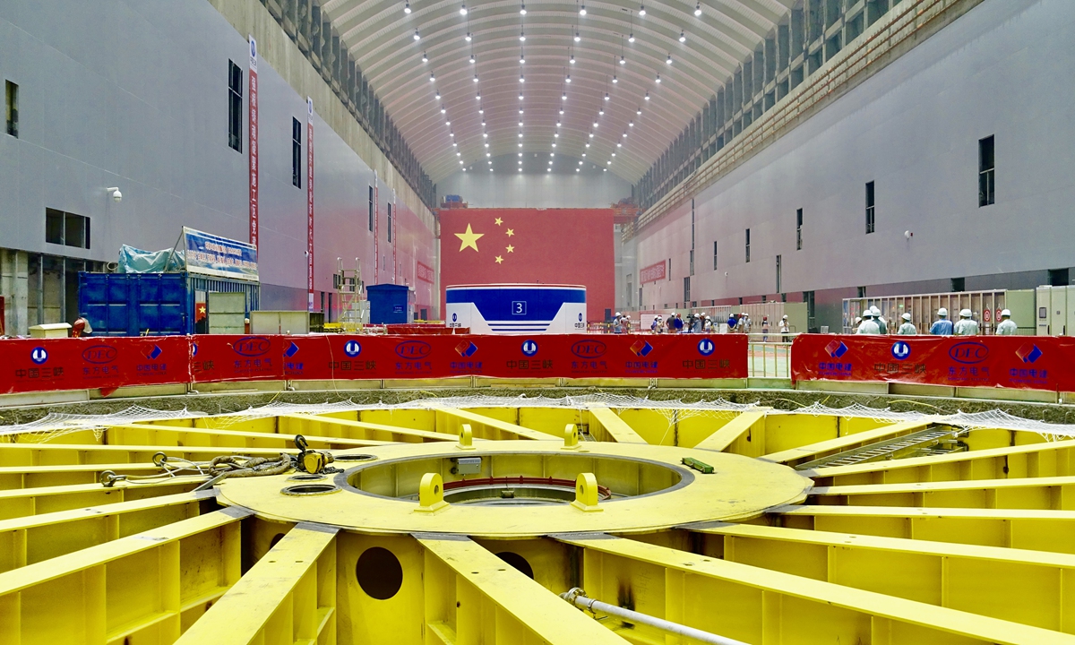 A view of Baihetan Dam's underground power station. Photo: Lin Xiaoyi/GT