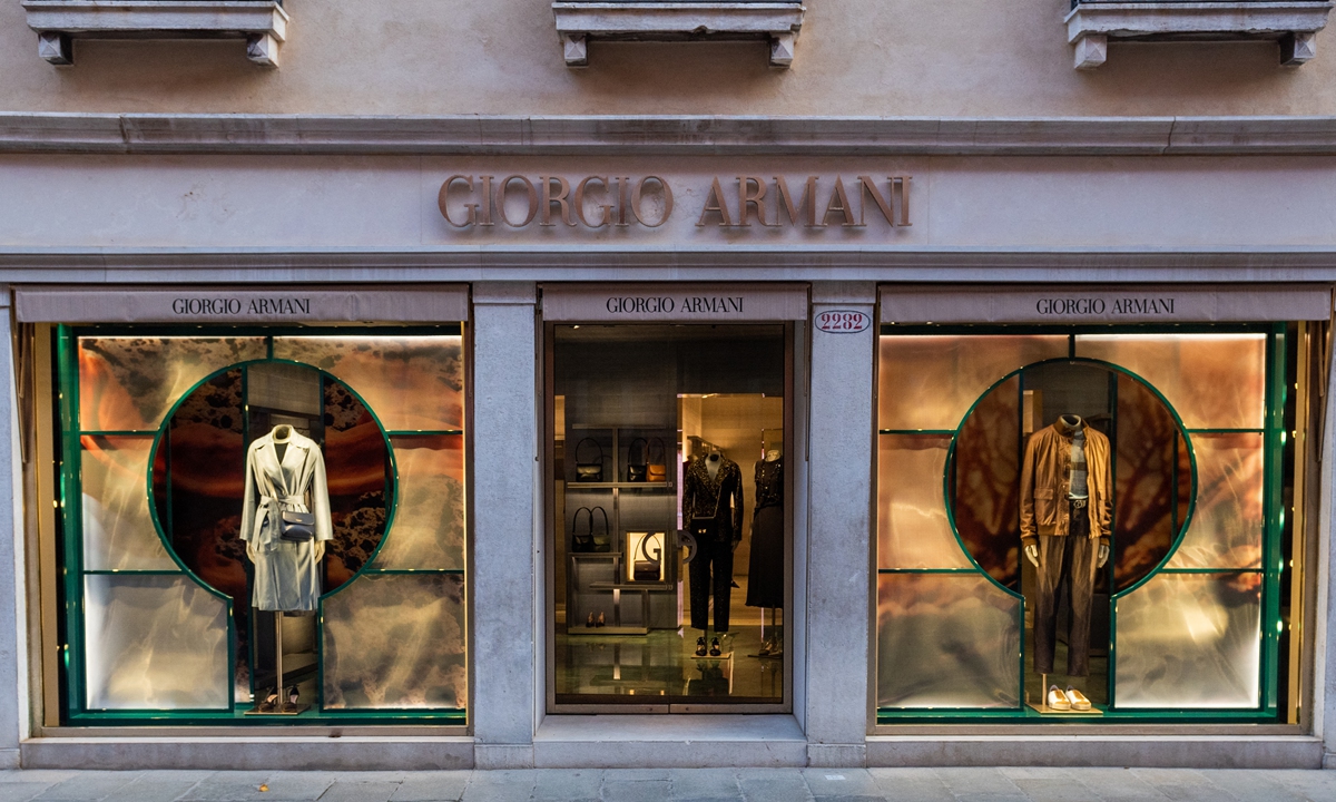 The Giorgio Armani store in Venice, Italy on March 21, 2020  Photo: AFP