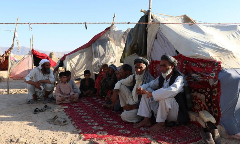 People are seen at a displaced person camp in Mazar-i-Sharif, capital of northern Balkh province, Afghanistan, on July 22, 2021.Photo:Xinhua
