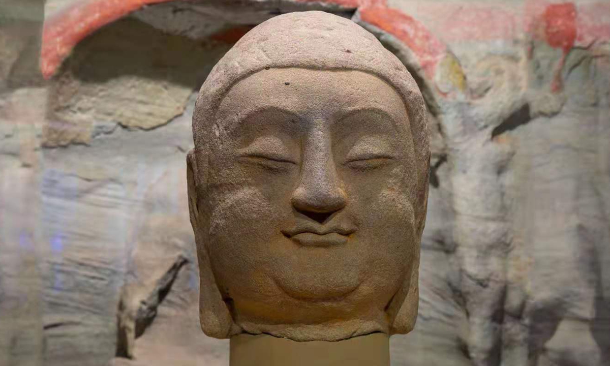 Tianlong Mountain buddha head statue in North China's Shanxi Province Photo: Courtesy for National Cultural Heritage Administration