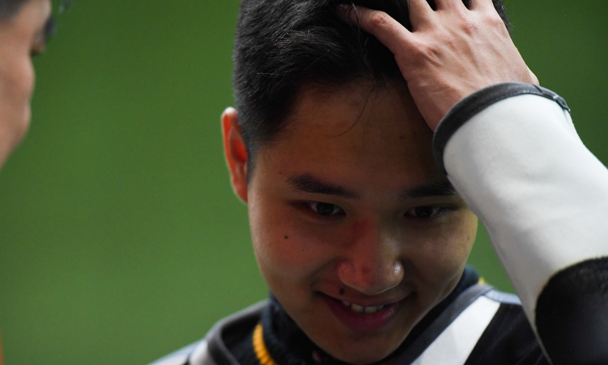 Chinese air rifle athlete Yang Haoran at the 2016 Rio Games. Photo: VCG