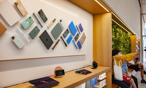 The new Apple store in Sanlitun, Chaoyang district in Beijing Photo: cnsphoto