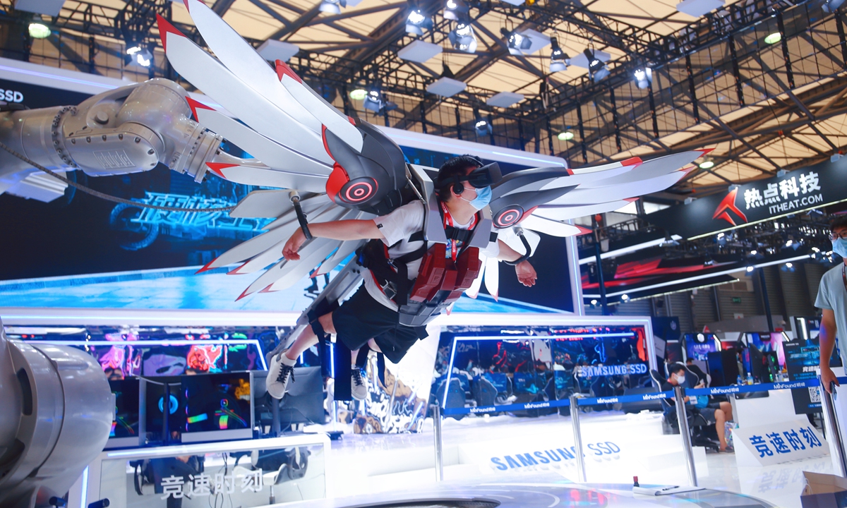 A visitor experiences the sensation of