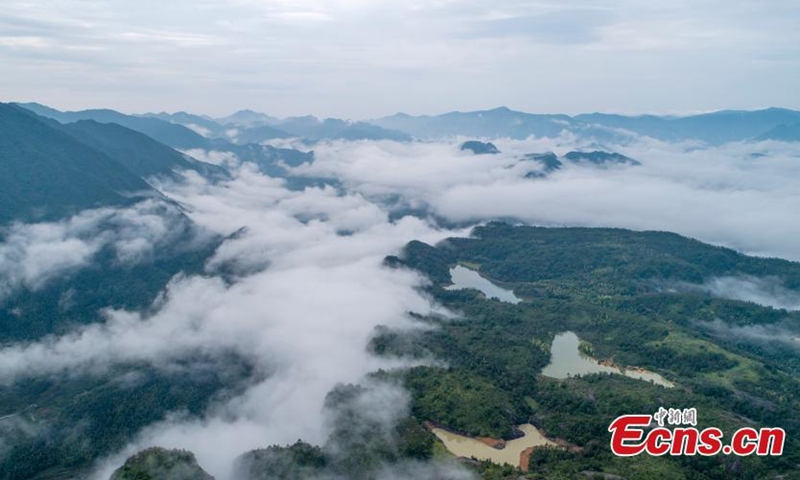 Photo taken on July 31, 2021 show mist and clouds turn the Xianju County in Zhejiang Province into a fairyland after rain. (Photo/Chen Yueming)

