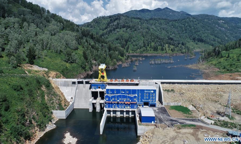 Photo taken on July 28, 2021 shows a view of the China-built Turgusun hydropower station on the Turgusun River near the city of Altai, Kazakhstan.Photo:Xinhua