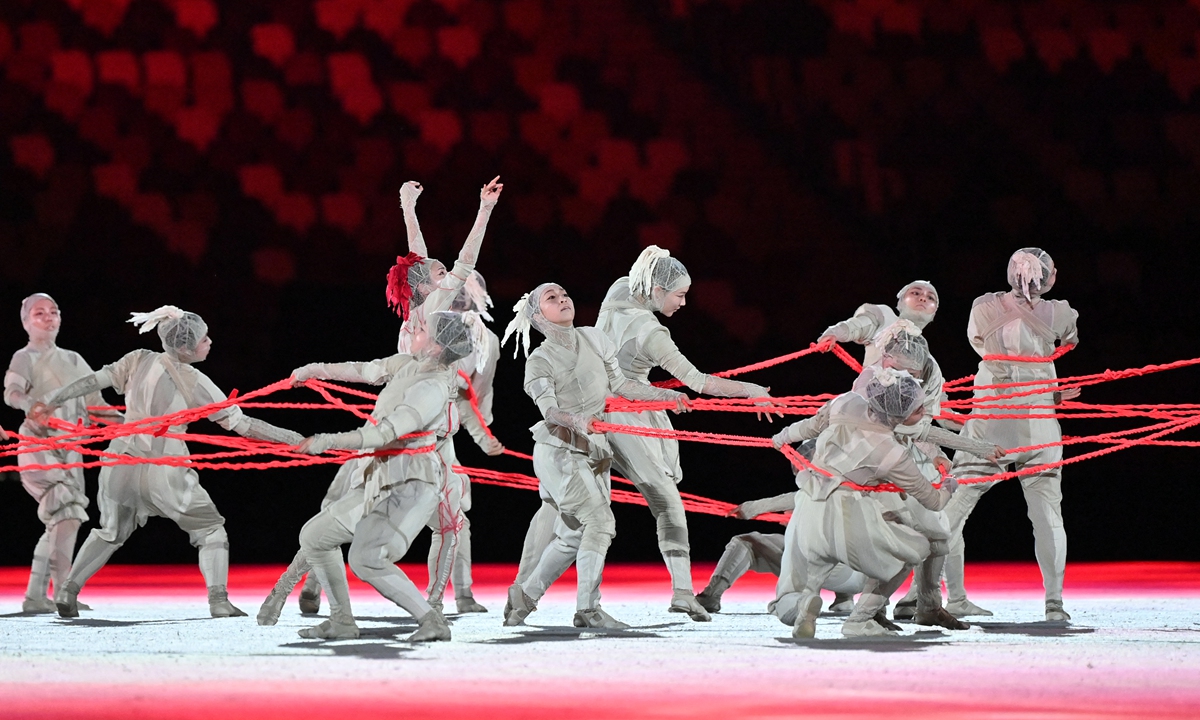 Dancers perform during the opening ceremony of the Tokyo 2020 Olympic Games, at the Olympic Stadium in Tokyo, Japan on July 23. Photo: AFP