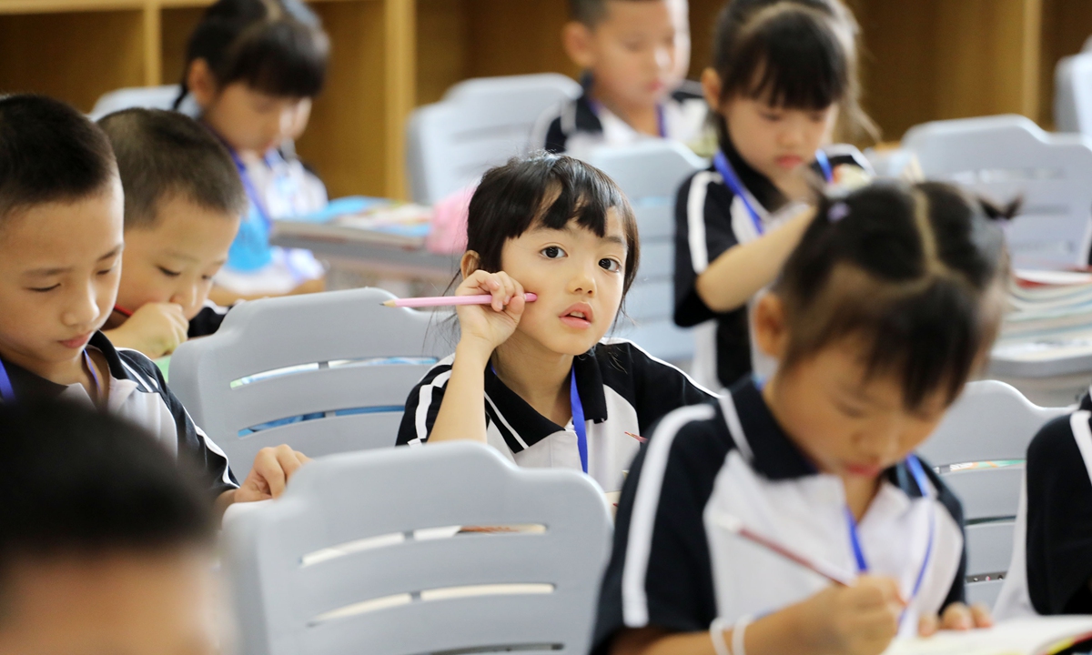 Students at Beijiao Qunli Primary School in Foshan, South China's Guangdong Province  Photo: IC