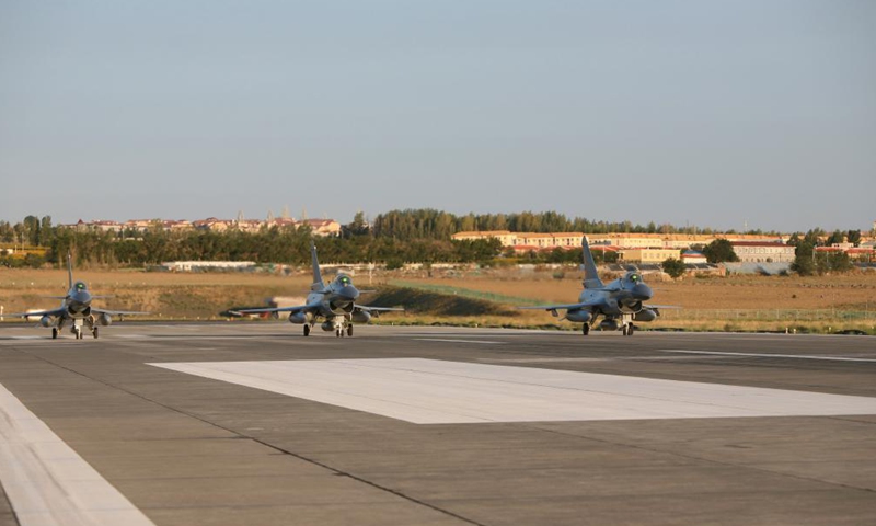 Photo taken on Aug. 11, 2021 shows J-10B fighter jets of the Chinese People's Liberation Army (PLA) air force.Photo:Xinhua