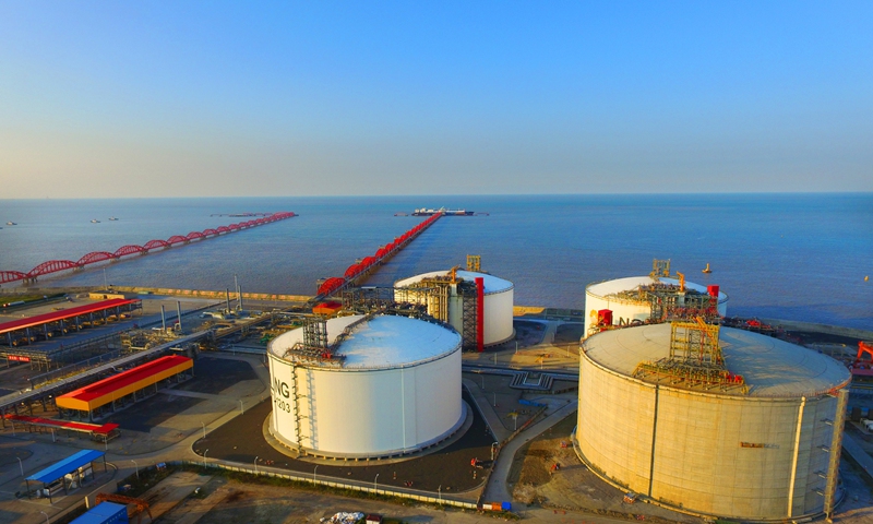Photo shows the Jiangsu LNG Project of China National Petroleum Corporation at Yangkou Port, East China's Jiangsu Province. Photo: VCG
