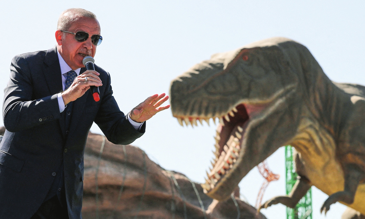 Turkish President Recep Tayyip Erdogan delivers a speech at the