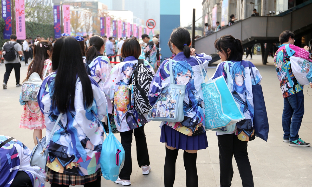 Fans attend a Hatsune Miku concert, a Japanese virtual idol, in Shanghai in November 2019. Photo: IC