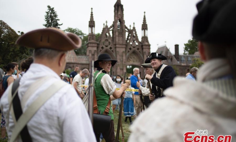Actors perform historical stories at Green-Wood Cemetery, New York, the United States, Aug. 29, 2021.Photo: CNSphoto 
