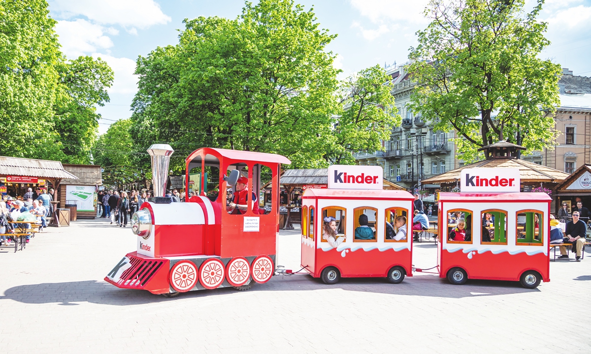 A toy train in the city of Lviv, Ukraine Photo: VCG
