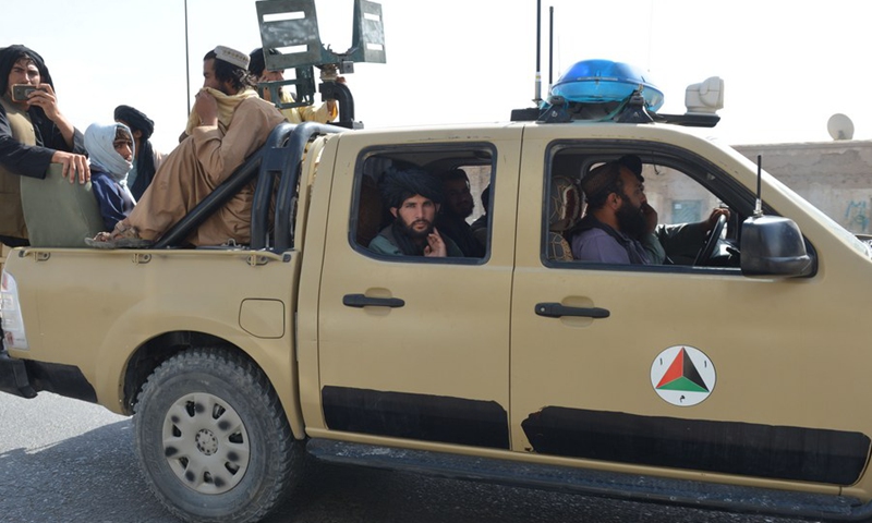 People are seen on a road in Kandahar city, southern Afghanistan, Aug. 31, 2021.(Photo: Xinhua)