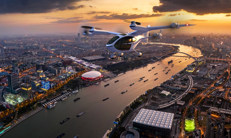 Electric vertical takeoff and landing (eVTOL) aircraft E20 Photo: Courtesy of Shanghai TCab Technology Co