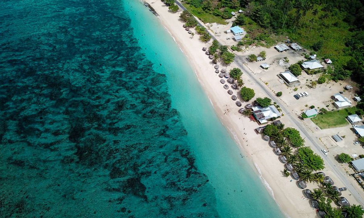 Photo taken on Oct. 19, 2019 shows a view of the Lalomanu beach on the southern part of Upolu Island, where Samoa's capital Apia is located. Photo: Xinhua
