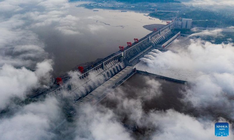 Aerial photo taken on Sep 10, 2021 shows the scenery of the Three Gorges Reservoir in Zigui County of Yichang City, central China's Hubei Province.Photo:Xinhua