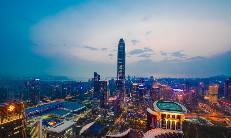 Photo taken on March 19, 2019 shows the view of the Central Business District (CBD) in Shenzhen, south China's Guangdong Province. (Xinhua/Mao Siqian)