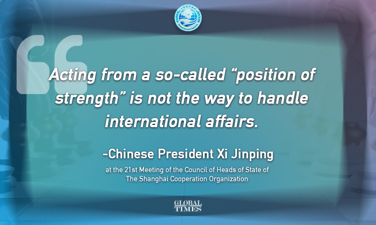 Highlights of Xi’s speech at the SCO summit Graphic: Xu Zihe/GT