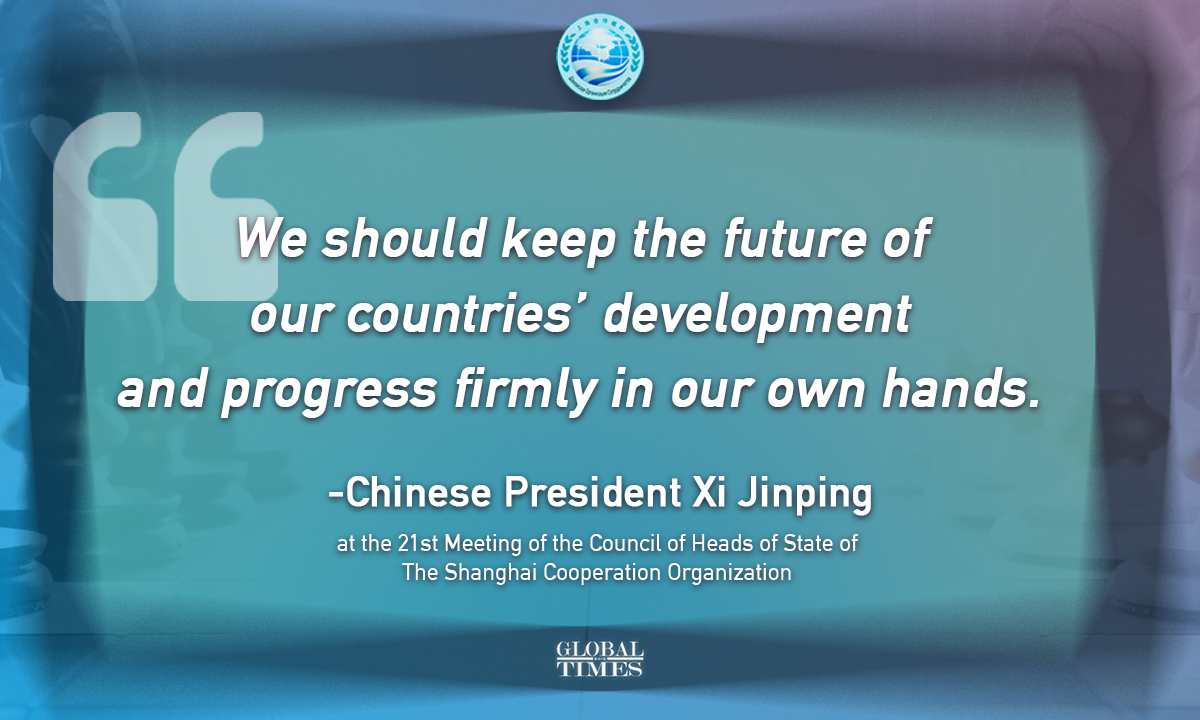 Highlights of Xi’s speech at the SCO summit Graphic: Xu Zihe/GT