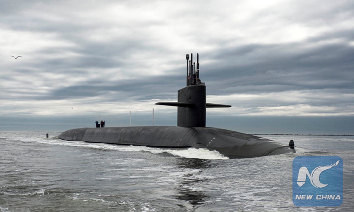 The Ohio-class ballistic missile submarine USS Tennessee returns to Naval Submarine Base Kings Bay, Georgia, US.  Photo: Xinhua